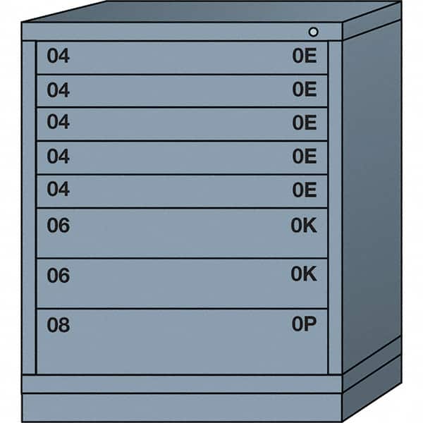 Lyon - 8 Drawer, Standard Mid-Range - Multiple Drawer Access Cabinet - Steel, 30" Wide x 28-1/4" Deep x 37-15/79" High, Dove Gray - Exact Tooling