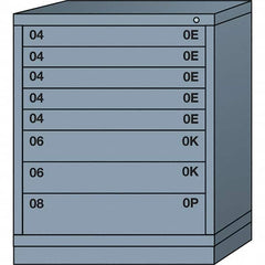 Lyon - 8 Drawer, Standard Mid-Range - Multiple Drawer Access Cabinet - Steel, 30" Wide x 28-1/4" Deep x 37-15/79" High, Dove Gray - Exact Tooling