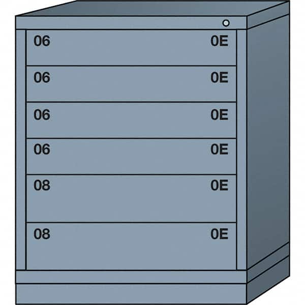 Lyon - 6 Drawer, Standard Mid-Range - Single Drawer Access Cabinet - Steel, 30" Wide x 28-1/4" Deep x 37-15/79" High, Dove Gray - Exact Tooling
