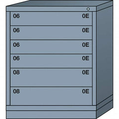 Lyon - 6 Drawer, Standard Mid-Range - Single Drawer Access Cabinet - Steel, 30" Wide x 28-1/4" Deep x 37-15/79" High, Dove Gray - Exact Tooling