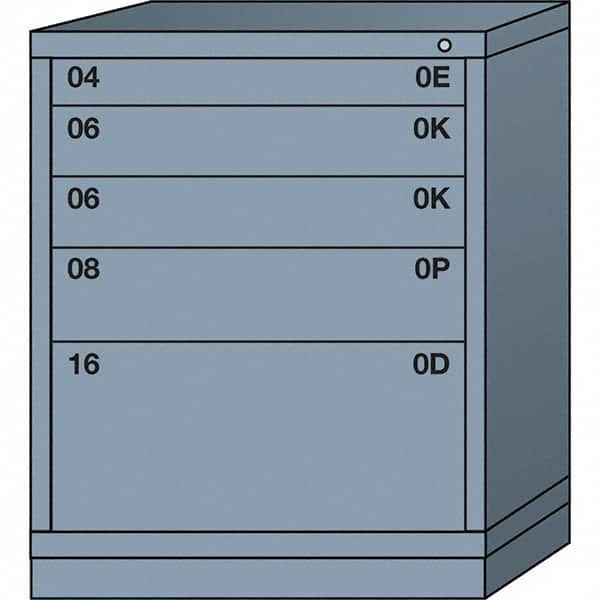 Lyon - 5 Drawer, Standard Mid-Range - Single Drawer Access Cabinet - Steel, 30" Wide x 28-1/4" Deep x 37-15/79" High, Dove Gray - Exact Tooling