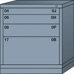 Lyon - 4 Drawer, Standard Bench Height - Multiple Drawer Access Cabinet - Steel, 30" Wide x 28-1/4" Deep x 33-1/4" High, Dove Gray - Exact Tooling