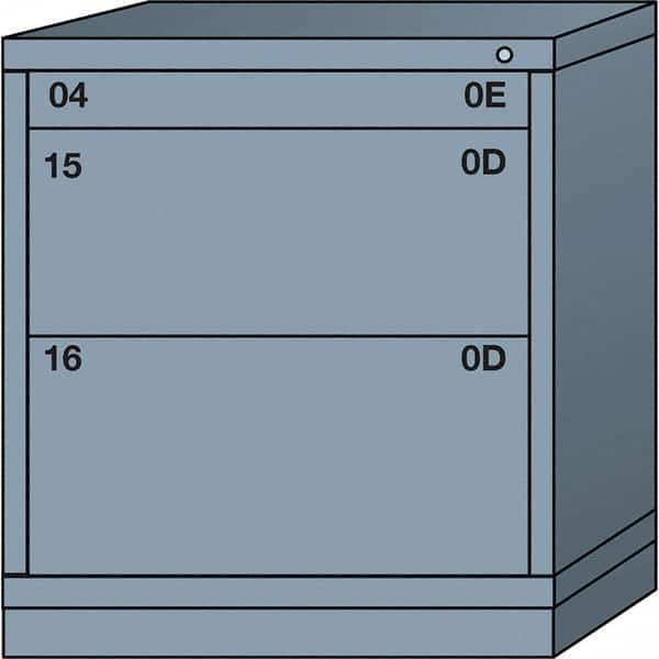 Lyon - 3 Drawer, Standard Bench Height - Multiple Drawer Access Cabinet - Steel, 30" Wide x 28-1/4" Deep x 33-1/4" High, Dove Gray - Exact Tooling