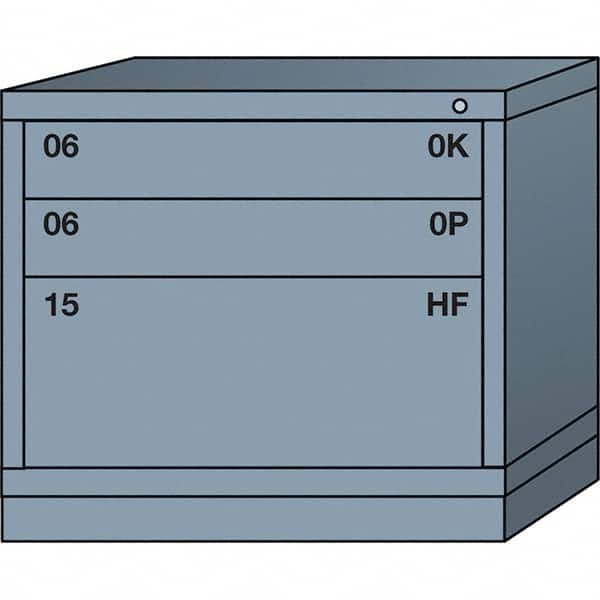 Lyon - 3 Drawer, Standard Desk Height - Single Drawer Access Cabinet - Steel, 30" Wide x 28-1/4" Deep x 26-7/8" High, Dove Gray - Exact Tooling