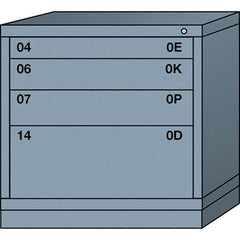 Lyon - 4 Drawer, Standard Table Height - Single Drawer Access Cabinet - Steel, 30" Wide x 28-1/4" Deep x 30-1/8" High, Dove Gray - Exact Tooling
