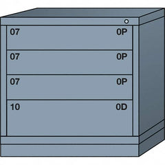 Lyon - 4 Drawer, Standard Table Height - Multiple Drawer Access Cabinet - Steel, 30" Wide x 28-1/4" Deep x 30-1/8" High, Dove Gray - Exact Tooling