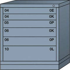 Lyon - 6 Drawer, Standard Bench Height - Multiple Drawer Access Cabinet - Steel, 30" Wide x 28-1/4" Deep x 33-1/4" High, Dove Gray - Exact Tooling