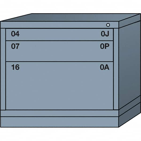 Lyon - 3 Drawer, Standard Desk Height - Multiple Drawer Access Cabinet - Steel, 30" Wide x 28-1/4" Deep x 26-7/8" High, Dove Gray - Exact Tooling