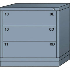 Lyon - 3 Drawer, Standard Table Height - Multiple Drawer Access Cabinet - Steel, 30" Wide x 28-1/4" Deep x 30-1/8" High, Dove Gray - Exact Tooling