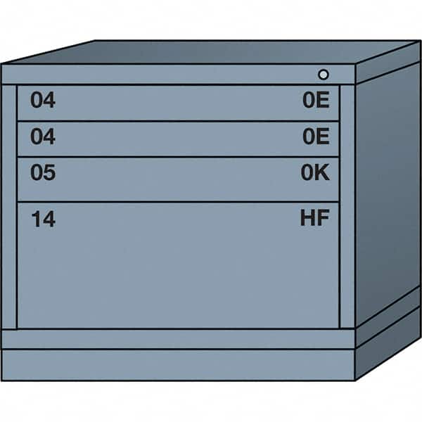 Lyon - 4 Drawer, Standard Desk Height - Multiple Drawer Access Cabinet - Steel, 30" Wide x 28-1/4" Deep x 26-7/8" High, Dove Gray - Exact Tooling