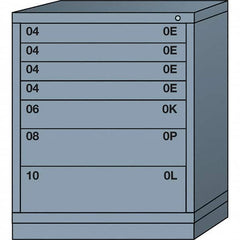 Lyon - 7 Drawer, Standard Mid-Range - Single Drawer Access Cabinet - Steel, 30" Wide x 28-1/4" Deep x 37-15/79" High, Dove Gray - Exact Tooling