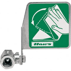 Haws - 1/2" Inlet, 7" Long x 5" Wide x 3" High, Stainless Steel Plumbed Wash Station Stay-Open Ball Valve - Green Matting, Compatible with Combination Drench Shower & Eye/Face Wash Stations - Exact Tooling