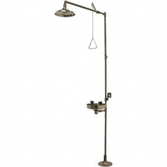 Haws - 25 GPM shower Flow, Drench shower & Eyewash Station - Bowl, Push Flag Activated, Stainless Steel Pipe, Stainless Steel Shower Head, Corrosion Resistant - Exact Tooling