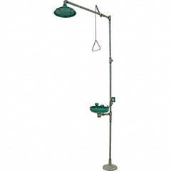 Haws - 25 GPM shower Flow, Drench shower & Eyewash Station - Bowl, Push Flag Activated, Galvanized Steel Pipe, Plastic Shower Head - Exact Tooling