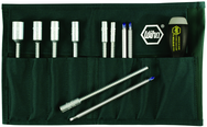 11 Piece - ESD Safe Interchangeable Blade Set - #10895 - Slotted 3.0-6.0; Phillips #0-2 & Inch 3/16-1/2" Nut Drivers In Canvas Pouch - Exact Tooling