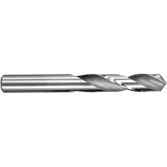 4.4 mm Dia. × 4.4 mm Shank × 24 mm Flute Length × 58 mm OAL, 3xD, 145°, Uncoated, 2 Flute, External, Round Solid Carbide Drill - Exact Tooling
