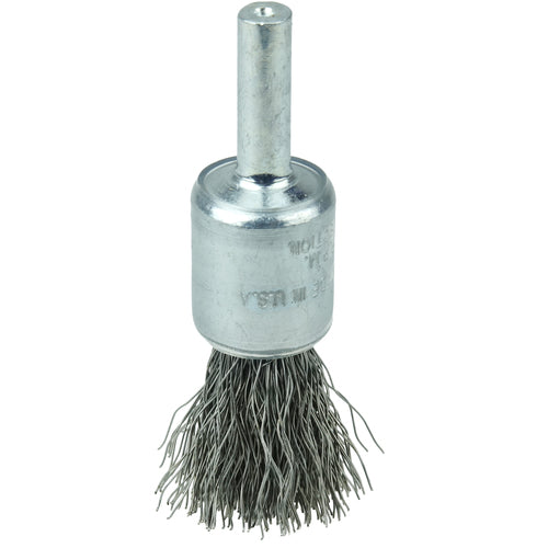 1/2″ Coated Cup Crimped Wire End Brush, .0104″ Steel Fill - Exact Tooling