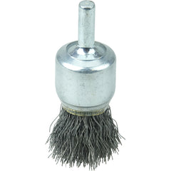 3/4″ Coated Cup Crimped Wire End Brush, .0104″ Steel Fill - Exact Tooling