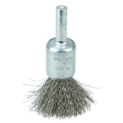 1/2″ Coated Cup Crimped Wire End Brush, .006″ Stainless Steel Fill - Exact Tooling