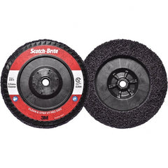 3M - 7" Extra Coarse Grade Silicon Carbide Deburring Disc - 5/8-11 Threaded Center Hole, Quick Change Connection, Purple, 8,600 Max RPM - Exact Tooling