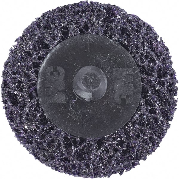 3M - 2" Extra Coarse Grade Silicon Carbide Deburring Disc - Hook & Loop Connection, Purple, 18,000 Max RPM - Exact Tooling
