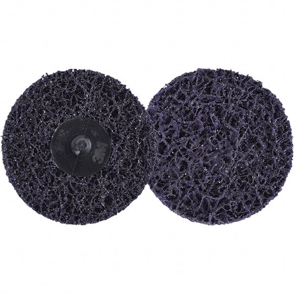 3M - 3" Extra Coarse Grade Silicon Carbide Deburring Disc - Hook & Loop Connection, Purple, 15,000 Max RPM - Exact Tooling