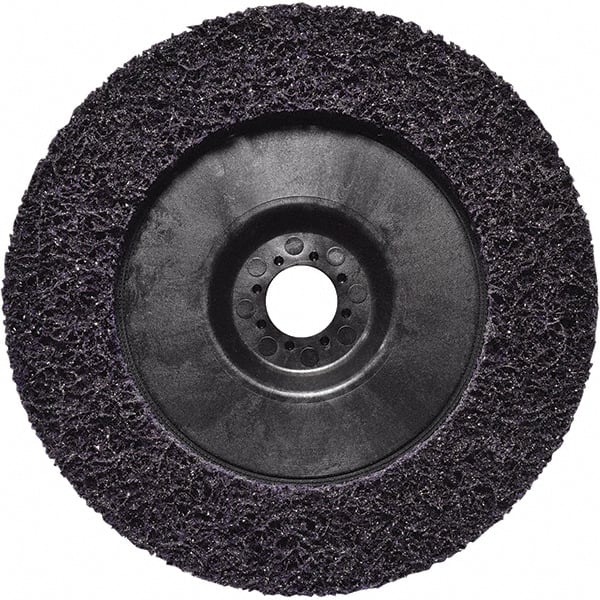3M - 7" Extra Coarse Grade Silicon Carbide Deburring Disc - 7/8" Center Hole, Quick Change Connection, Purple, 8,600 Max RPM - Exact Tooling