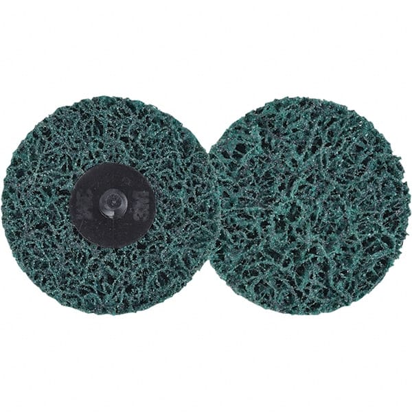 3M - 3" Extra Coarse Grade Aluminum Oxide Deburring Disc - Hook & Loop Connection, Green, 15,000 Max RPM - Exact Tooling