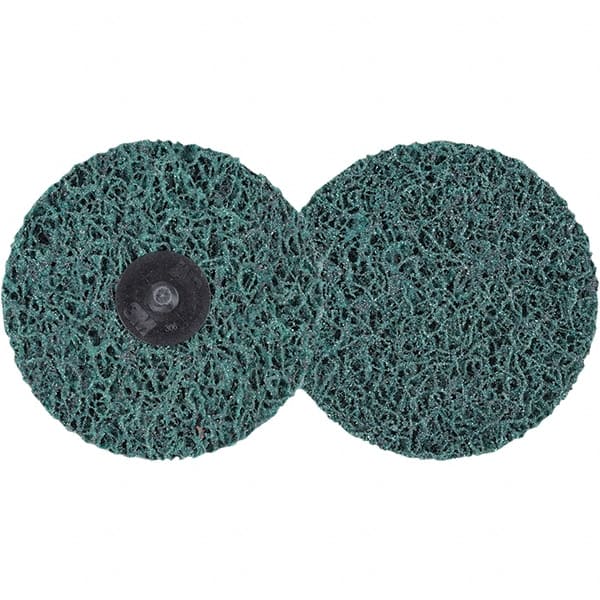 3M - 4" Extra Coarse Grade Aluminum Oxide Deburring Disc - Hook & Loop Connection, Green, 11,000 Max RPM - Exact Tooling