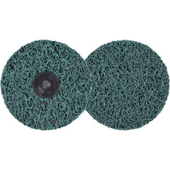 3M - 4" Extra Coarse Grade Aluminum Oxide Deburring Disc - Hook & Loop Connection, Green, 11,000 Max RPM - Exact Tooling