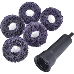 3M - 1-1/2" Extra Coarse Grade Silicon Carbide Deburring Disc - 5/8" Center Hole, Quick Change Connection, Purple, 20,000 Max RPM - Exact Tooling