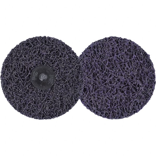 3M - 4" Extra Coarse Grade Silicon Carbide Deburring Disc - Hook & Loop Connection, Purple, 11,000 Max RPM - Exact Tooling