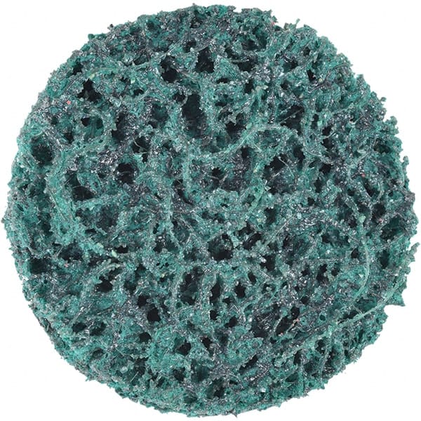 3M - 2" Extra Coarse Grade Aluminum Oxide Deburring Disc - Hook & Loop Connection, Green, 18,000 Max RPM - Exact Tooling