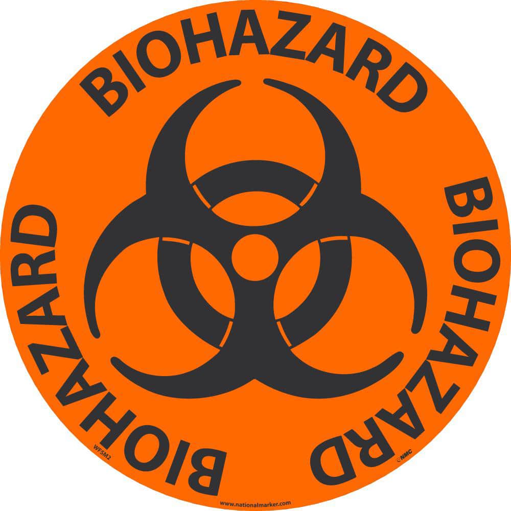 NMC - Adhesive Backed Floor Signs; Message Type: Hazardous Materials ; Graphic Type: Biohazard Symbol ; Message or Graphic: Message & Graphic ; Legend: Biohazard ; Color: Orange; Black ; Special Color Properties: No Special Properties - Exact Tooling