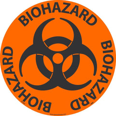 NMC - Adhesive Backed Floor Signs; Message Type: Hazardous Materials ; Graphic Type: Biohazard Symbol ; Message or Graphic: Message & Graphic ; Legend: Biohazard ; Color: Orange; Black ; Special Color Properties: No Special Properties - Exact Tooling