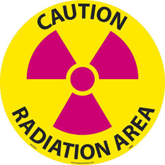 NMC - Adhesive Backed Floor Signs; Message Type: Accident Prevention ; Graphic Type: Radiation Symbol ; Message or Graphic: Message & Graphic ; Legend: Caution Radiation Area ; Color: Black; Magenta; Yellow ; Special Color Properties: No Special Properti - Exact Tooling
