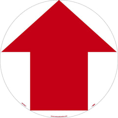 NMC - Adhesive Backed Floor Signs; Message Type: Exit, Entrance & Directional ; Graphic Type: Arrow ; Message or Graphic: Graphic Only ; Legend: Arrow Graphic (Red On White) ; Color: Red; White ; Special Color Properties: No Special Properties - Exact Tooling