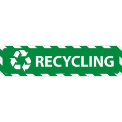 NMC - Adhesive Backed Floor Signs; Message Type: Restroom, Janitorial & Housekeeping ; Graphic Type: Recycling ; Message or Graphic: Message & Graphic ; Legend: Recycling ; Color: Green; White ; Special Color Properties: No Special Properties - Exact Tooling