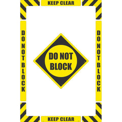 NMC - Adhesive Backed Floor Signs; Message Type: Accident Prevention ; Graphic Type: None ; Message or Graphic: Message Only ; Legend: Do Not Block ; Color: Black; Yellow ; Special Color Properties: No Special Properties - Exact Tooling