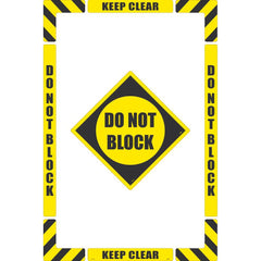 NMC - Adhesive Backed Floor Signs; Message Type: Accident Prevention ; Graphic Type: None ; Message or Graphic: Message Only ; Legend: Do Not Block ; Color: Black; Yellow ; Special Color Properties: No Special Properties - Exact Tooling