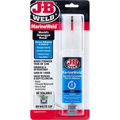 J-B Weld - Epoxy & Structural Adhesives; Type: Two Part Adhesive ; Container Size Range: Smaller than 1 oz. ; Container Size: 25 mL ; Container Type: Syringe ; Working Time (Minutes): 5 ; Color: White - Exact Tooling