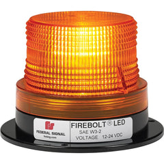 Federal Signal Corp - Emergency Light Assemblies; Type: Beacon ; Flash Rate: Variable ; Mount: Permanent ; Color: Amber ; Power Source: 12-24V ; Overall Height (Decimal Inch): 3.6000 - Exact Tooling