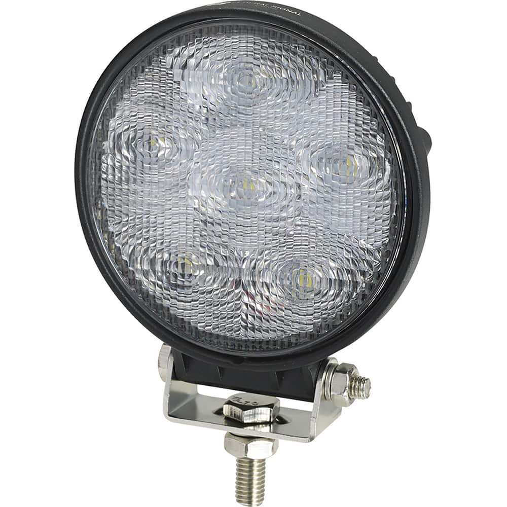 Federal Signal Corp - Emergency Light Assemblies; Type: Work ; Mount: Pedestal ; Color: Black/White ; Power Source: 12 Volt DC ; Overall Height (Decimal Inch): 5.3000 ; Diameter (Decimal Inch): 4.5800 - Exact Tooling