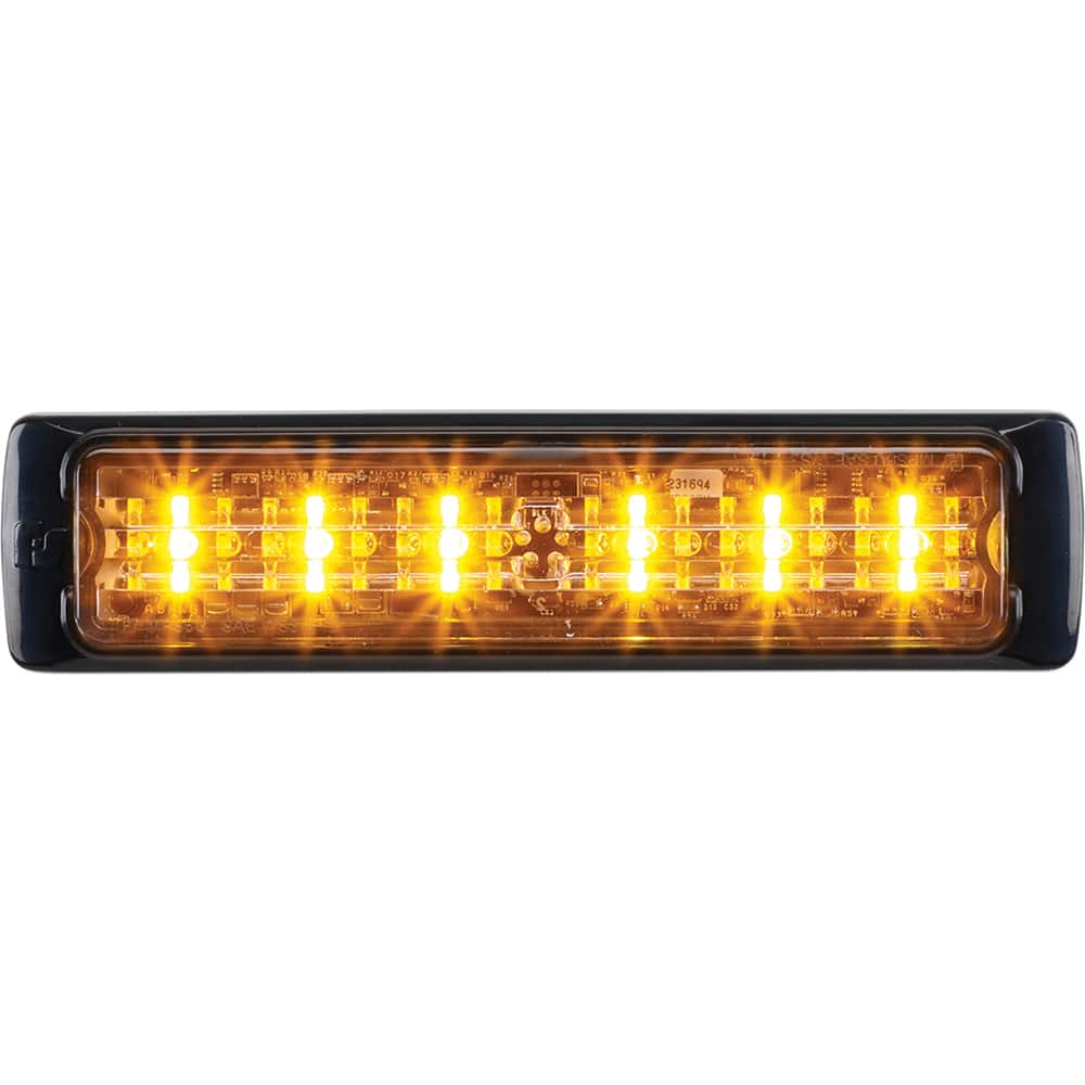 Federal Signal Corp - Emergency Light Assemblies; Type: Warning ; Flash Rate: Variable ; Mount: Surface ; Color: Black; Amber; White ; Power Source: 12-24V DC ; Overall Height (Decimal Inch): 1.3000 - Exact Tooling