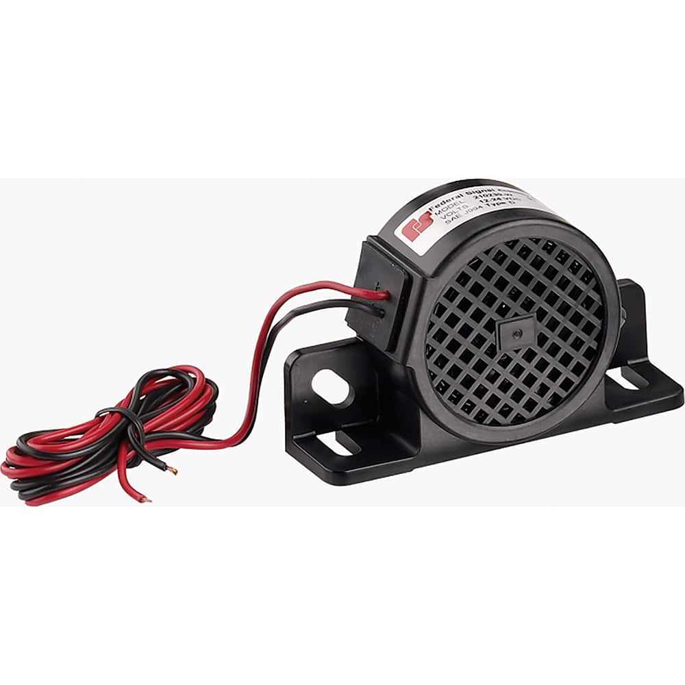 Federal Signal Corp - Emergency Light Assemblies; Type: Alarm ; Flash Rate: Single ; Mount: Permanent ; Color: Black ; Power Source: 12 Volt DC ; Overall Height (Decimal Inch): 2.6000 - Exact Tooling