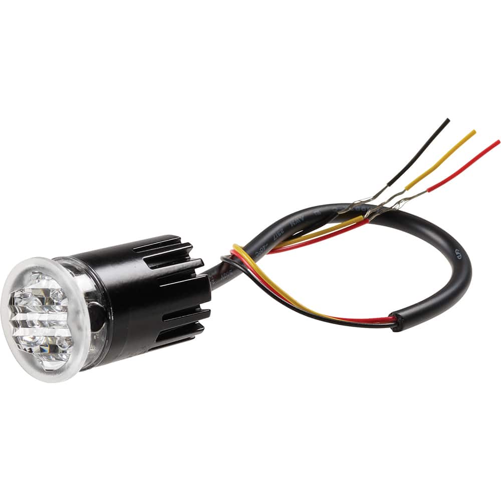 Federal Signal Corp - Emergency Light Assemblies; Type: Warning ; Flash Rate: Variable ; Mount: Flush Mount ; Color: Black; Amber ; Power Source: 12 Volt DC ; Overall Height (Decimal Inch): 1.0000 - Exact Tooling