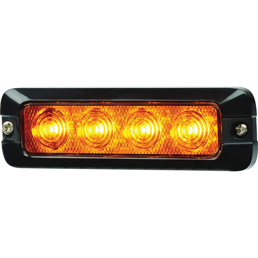 Federal Signal Corp - Emergency Light Assemblies; Type: Warning ; Flash Rate: Variable ; Mount: Surface ; Color: Black; Amber ; Power Source: 12 Volt DC ; Overall Height (Decimal Inch): 1.2800 - Exact Tooling