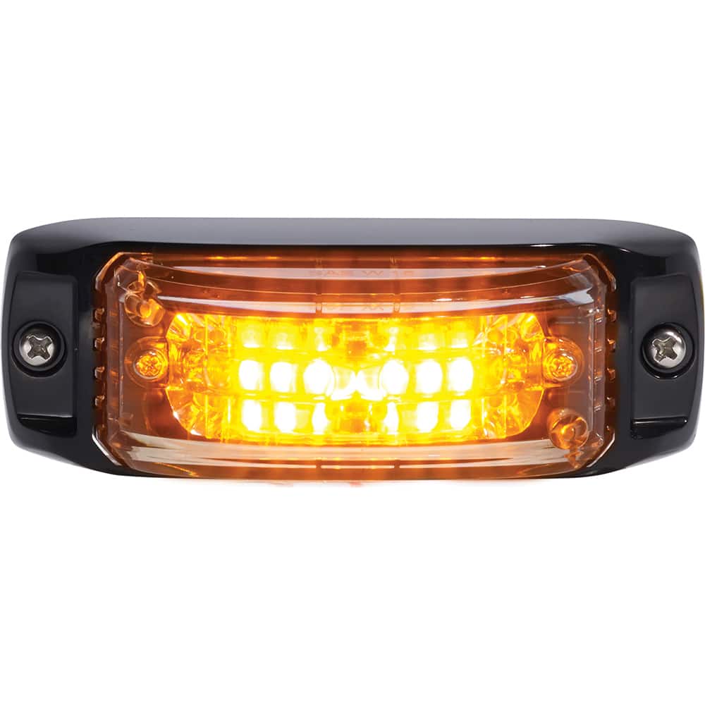 Federal Signal Corp - Emergency Light Assemblies; Type: Warning ; Flash Rate: Variable ; Mount: Surface ; Color: Black; Amber ; Power Source: 12 Volt DC ; Overall Height (Decimal Inch): 1.4000 - Exact Tooling