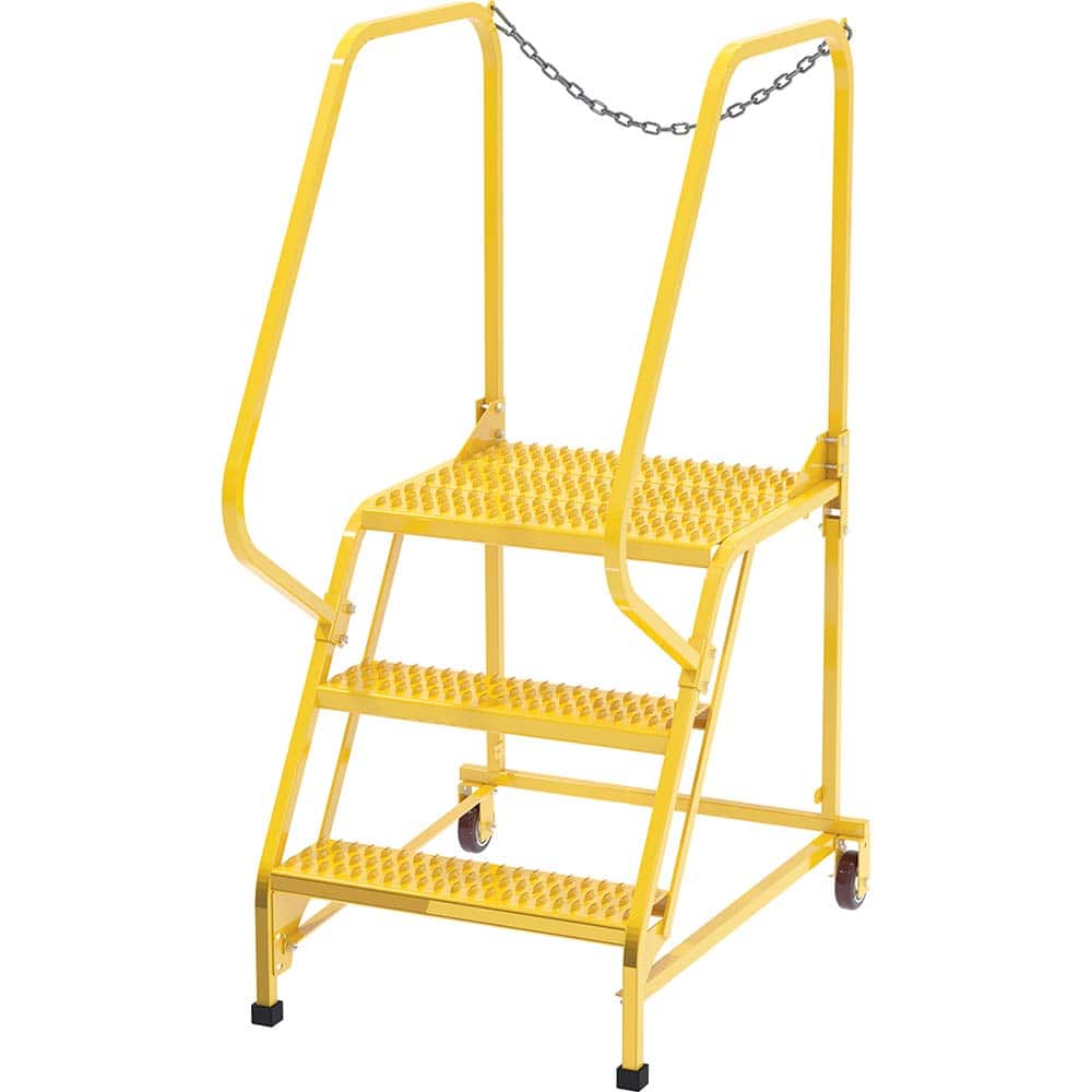 Vestil - Rolling & Wall Mounted Ladders & Platforms; Type: Maintenance Ladder ; Style: Portable Maintenance Ladder ; Number of Steps / Rungs: 3 ; Height (Inch): 60 ; Load Capacity (Lb.): 350.000 ; Base Width (Inch): 29-1/2 - Exact Tooling