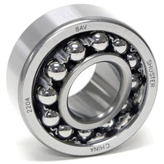 Shuster - 2204, 20mm Bore Diam, 47mm OD, Open Self Aligning Radial Ball Bearing - Exact Tooling